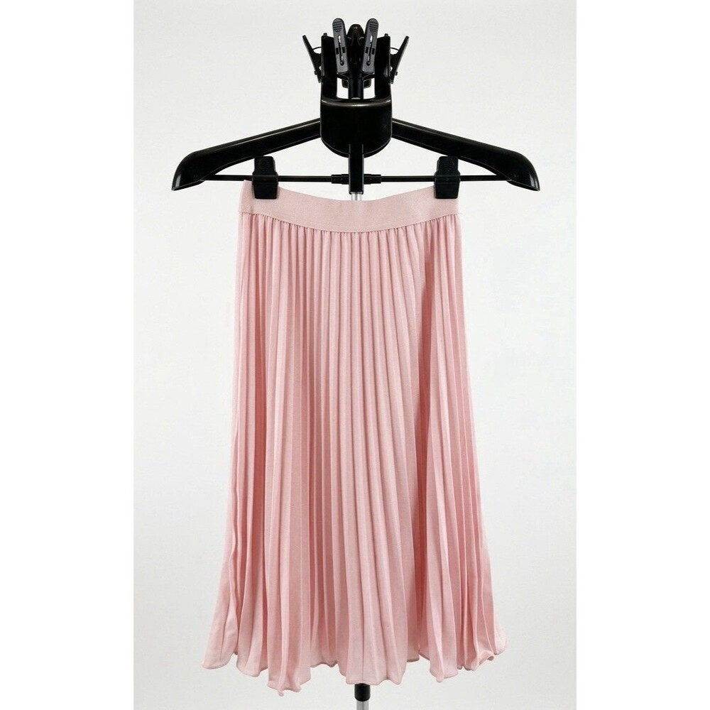 Kate Kasin Pink Pleated Midi Skirt Women's XS